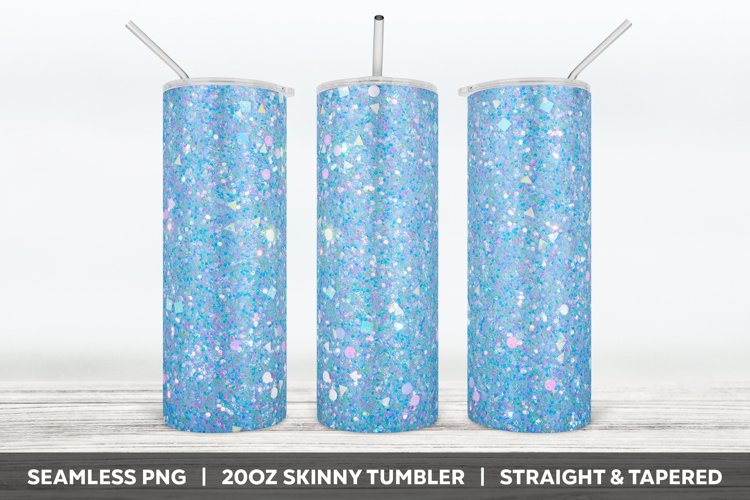 Iridescent Holographic Sparkling Glitter Tumbler PNG Design