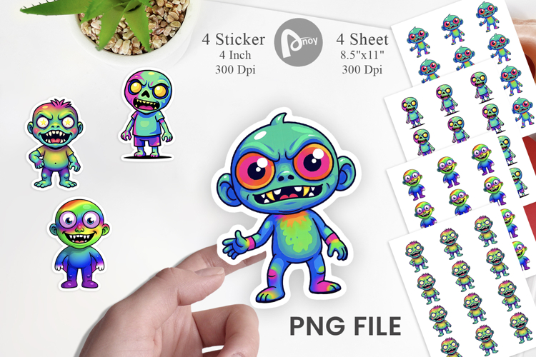 Iridescent Zombie Sticker