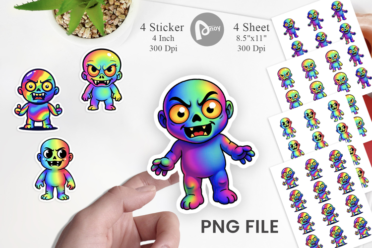 Iridescent Zombie Sticker