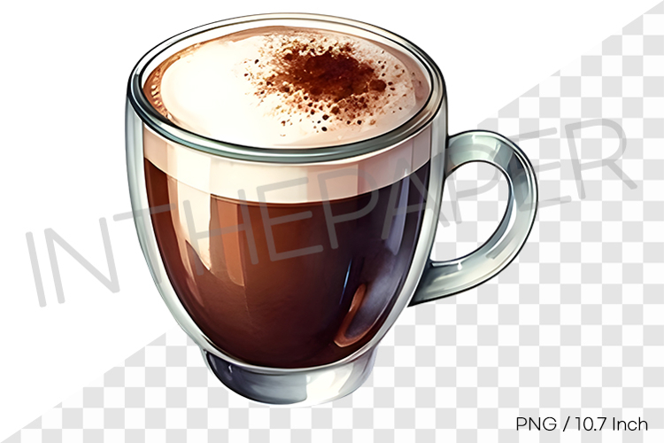 Warm Irish Coffee cocktail with whipped cream PNG Clipart