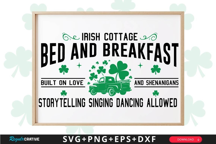 Irish Cottage Bed And Breakfast Sign SVG Design