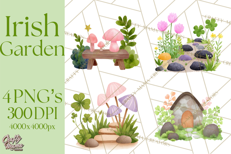 Cottagecore St Patrick’s Day Clipart, Mini Irish Cottage Png