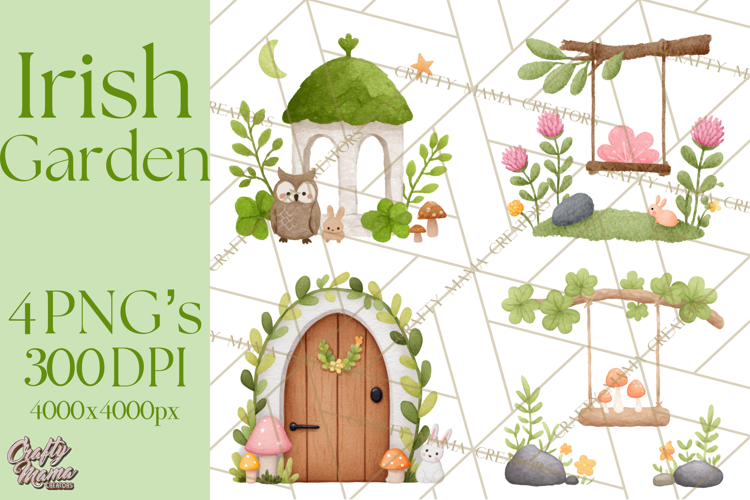 Cottagecore St Patrick’s Day Clipart, Mini Irish Cottage Png