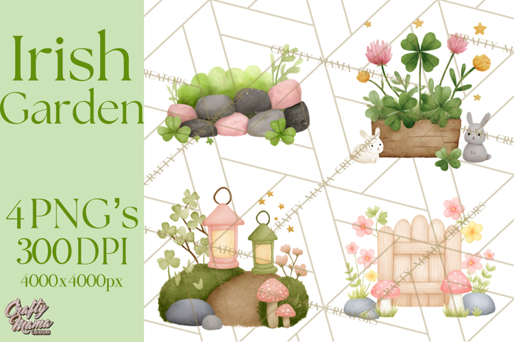 Cottagecore St Patrick’s Day Clipart, Mini Irish Cottage Png