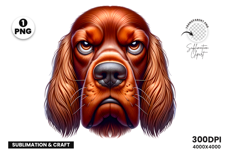 irish setter clipart, irish setter png, dog clipart, dog png, sublimation design, angry dog art, pet clipart, animal png, dog lover gift, printable clipart