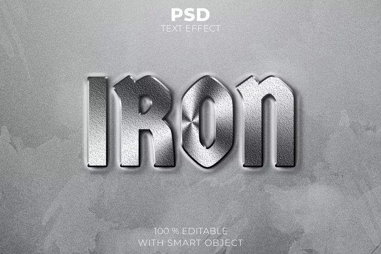 Iron Chrome 3D editable text effect