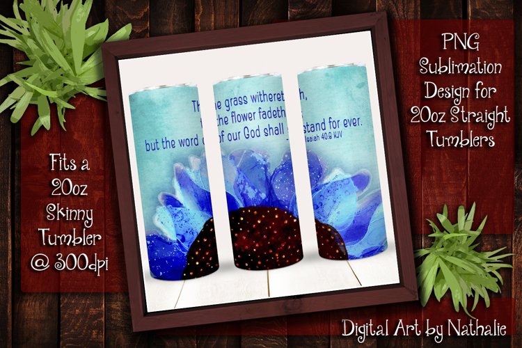 Blue Sunflower Watercolor Background Isaiah Bible Verse KJV