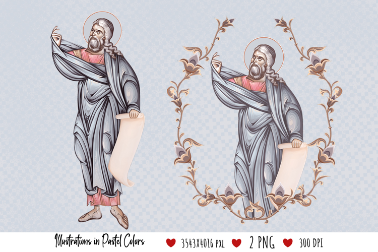 Isaiah Prophet. Illustration in Byzantine Style