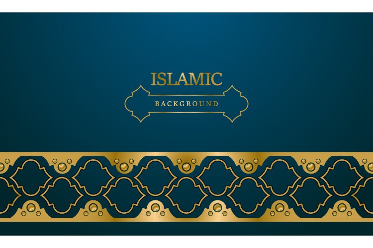 Islamic arabic ornament border luxury design background example image 1
