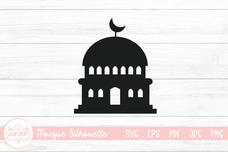Islamic Mosque Silhouette SVG | Vector Muslim Mosque example image 1
