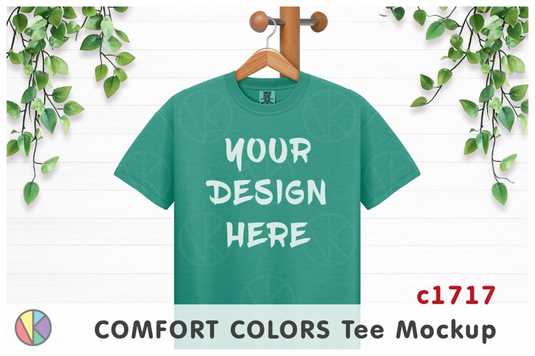 Island Green Comfort Colors 1717 T-Shirt Mockup.