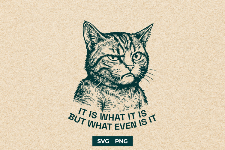 Funny Sarcastic Cat SVG It Is What It Is But What Even Is It