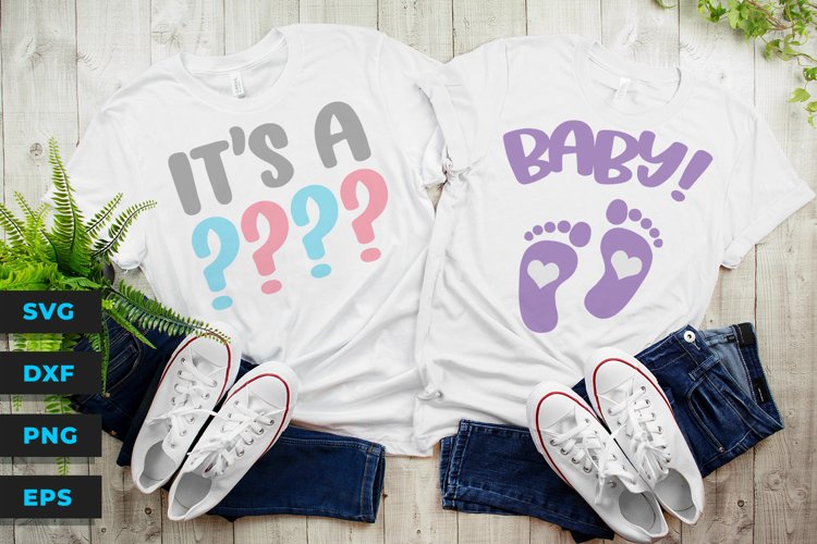 It's A......? BABY! - Gender Neutral 'Reveal' SVG Template example image 1