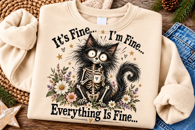 It's Fine I'm Fine Everything Is Fine PNG | Sarcastic Png