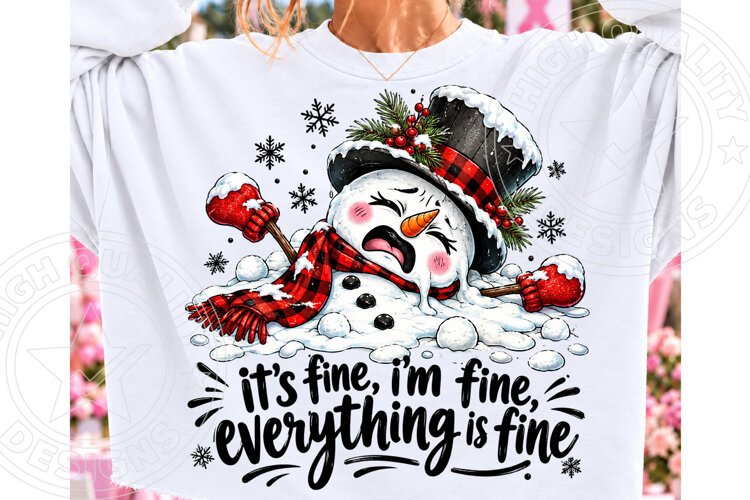 It's Fine, I'm Fine, Everything Is Fine PNG | Funny Melting example image 1