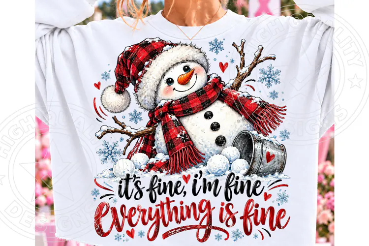 It's Fine, I'm Fine, Everything Is Fine PNG | Funny Christma