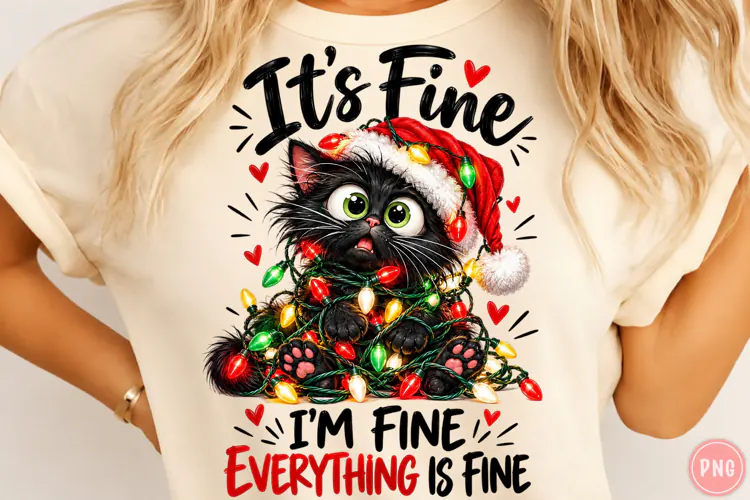 It's Fine I'm Fine Everything is Fine PNG, Christmas PNG