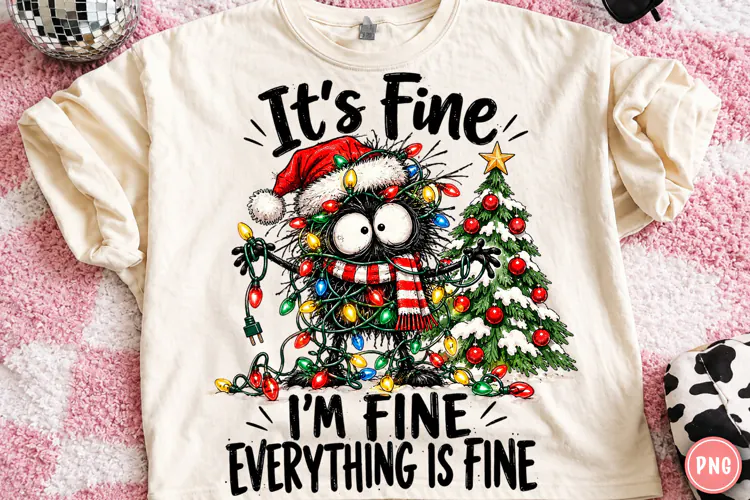 It's Fine I'm Fine Everything Is Fine PNG, Funny Christmas