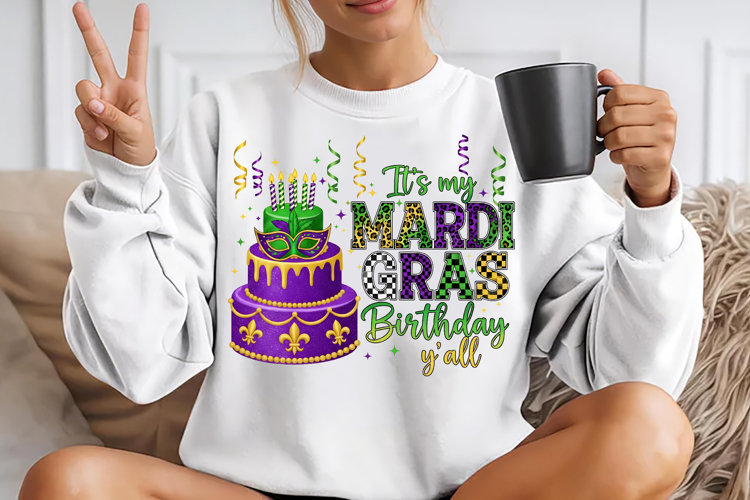 Its My Mardi Gras Birthday Yall Sublimation Png