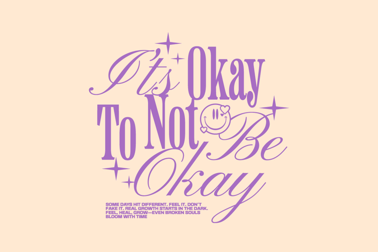 It's Okay Mental Health Typography T-shirt Design
