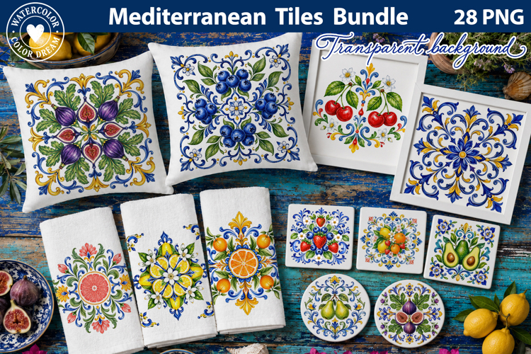 Mediterranean Tiles Bundle | Coastal Italian Ceramic