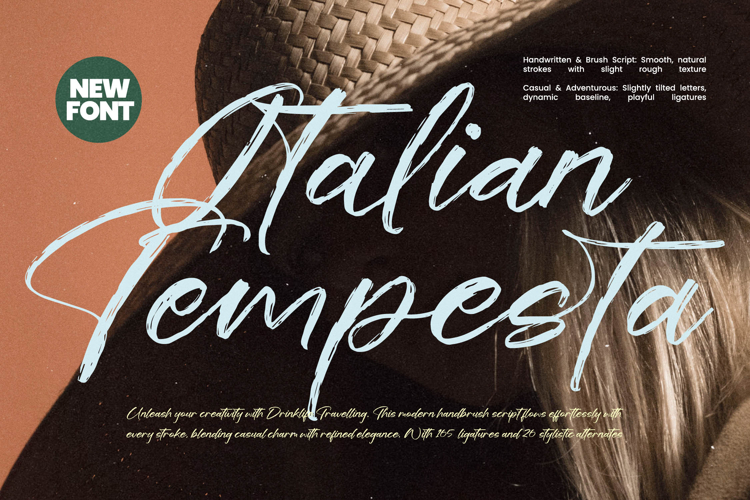 Italian Tempesta - Handbrush Script Font