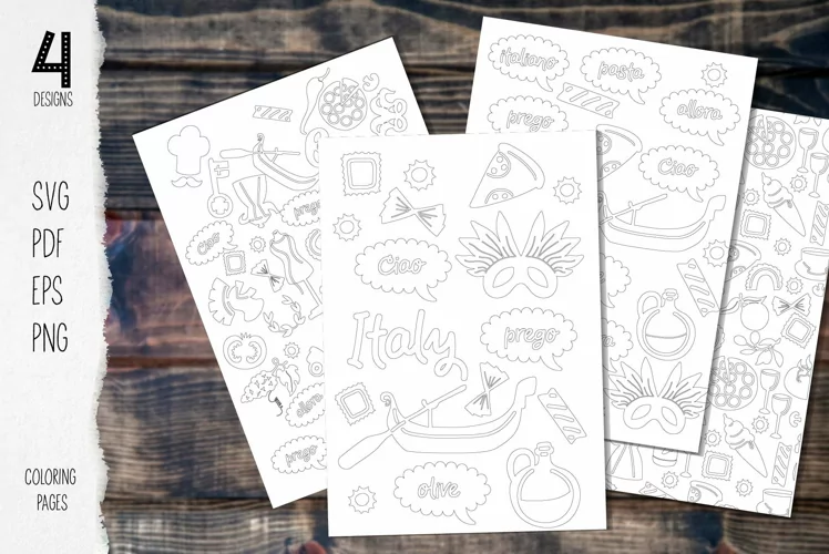 Travelling coloring book Italy