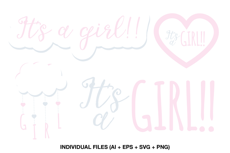 It’s a Girl Clipart for Baby Shower and Gender Reveal