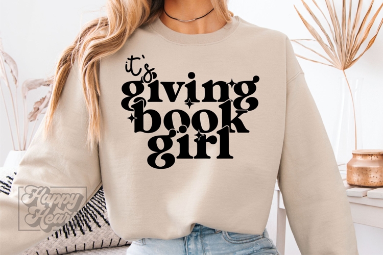 Its Giving Book Girl SVG PNG - Booktrovert Mode Book Era