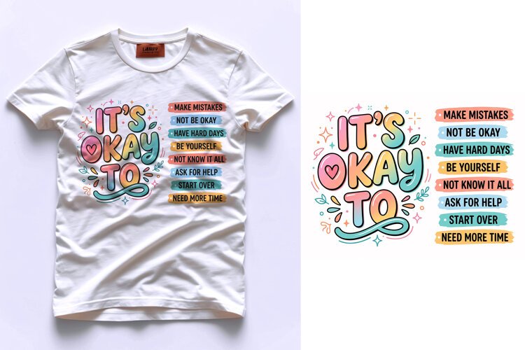 T shirt Mental health awareness quote with colorful typograp example image 1