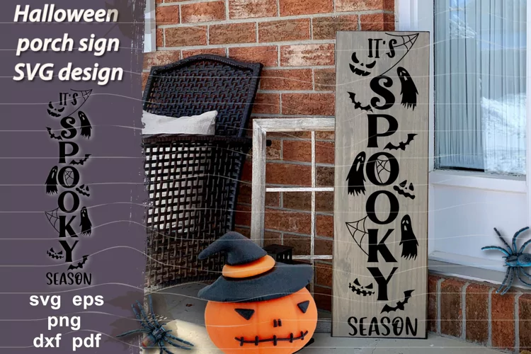 Halloween Vertical Porch Sign Svg| Spooky Season Svg Sign