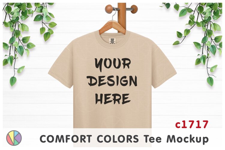 Ivory Comfort Colors 1717 T-Shirt Mockup.