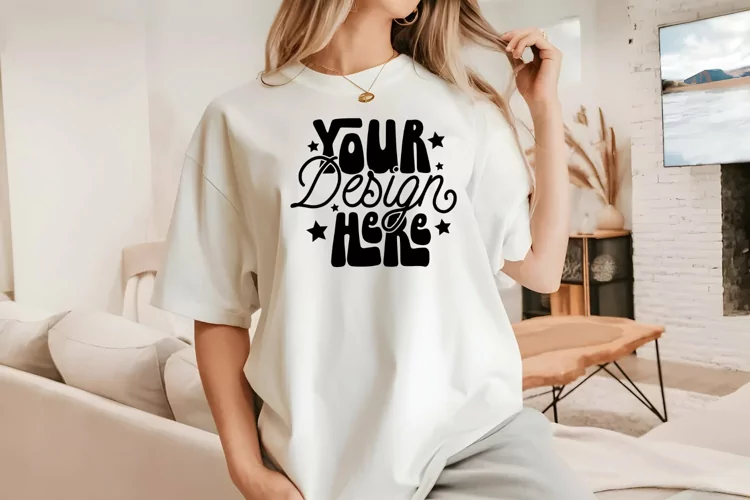 Ivory Comfort Colors 1717 T-Shirt Mockup, Comfort Colors