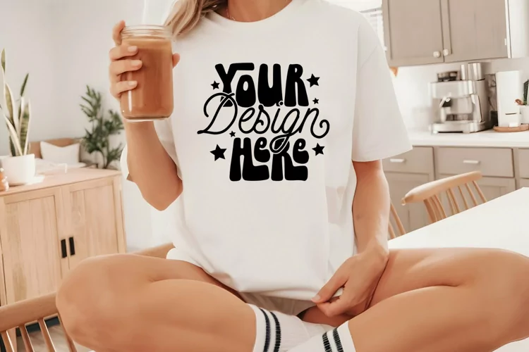 Ivory Comfort Colors 1717 T-Shirt Mockup, Comfort Colors