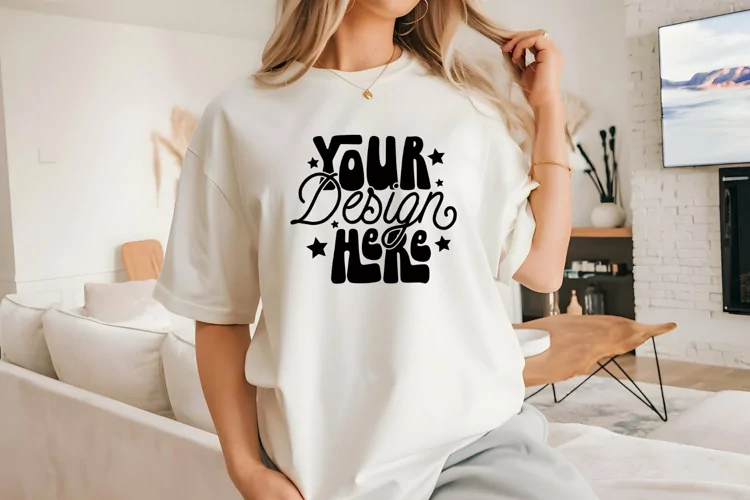 Ivory Comfort Colors 1717 T-Shirt Mockup, Comfort Colors