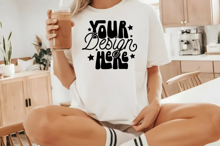 Ivory Comfort Colors 1717 T-Shirt Mockup, Comfort Colors