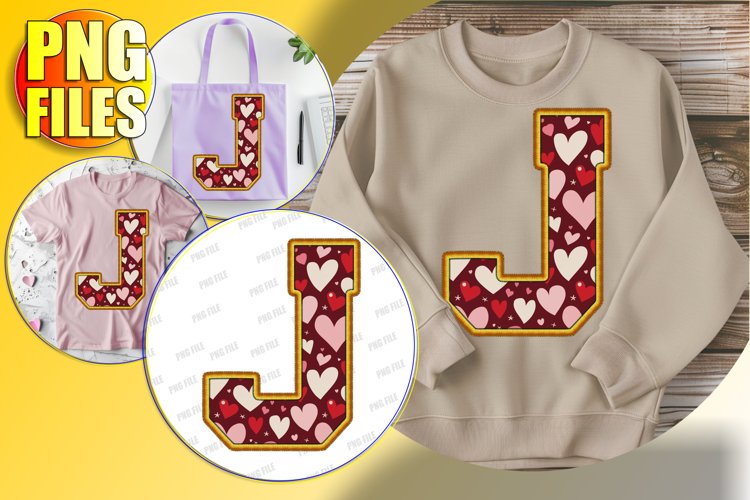 J Doodle Letter Valentine Loving Bright Style!