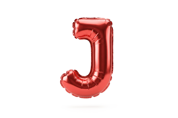 Red Metallic Letter J Foil Balloon Party Decoration