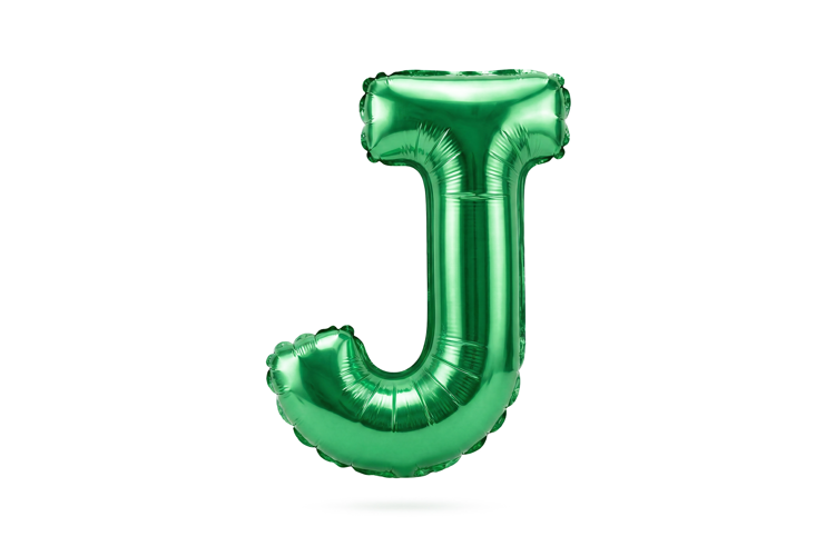 Green Metallic Letter J Foil Balloon Party Decoration
