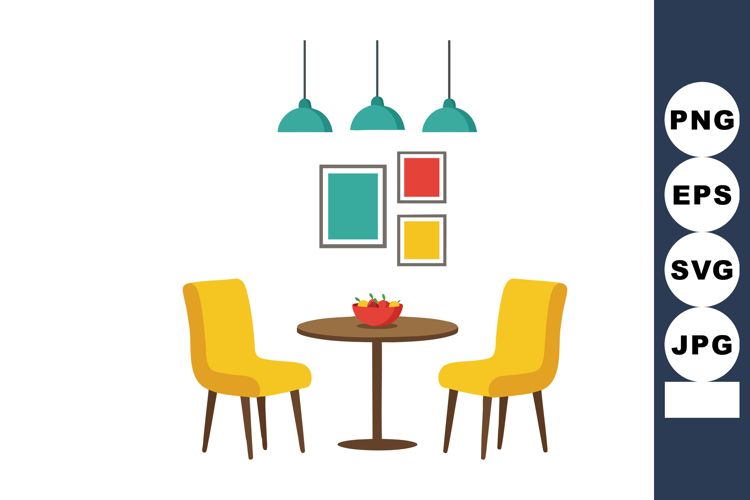 Dining Table Set Clipart Image 18