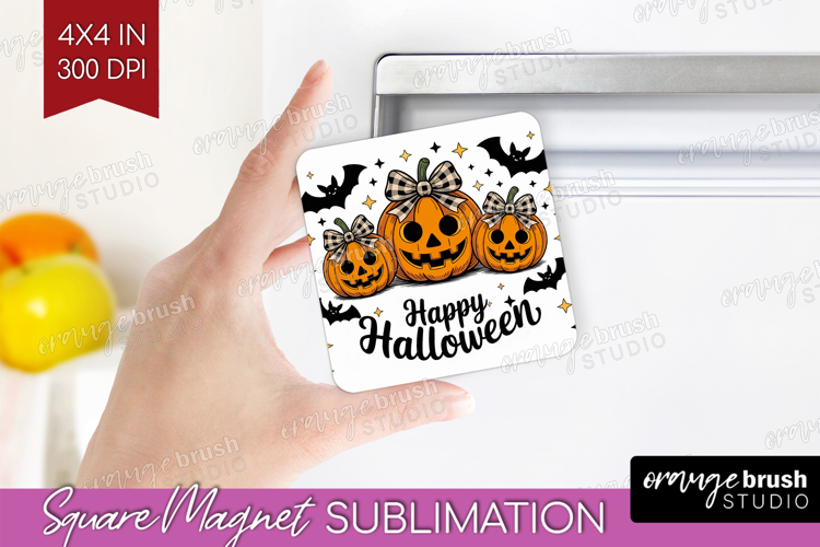 Jack-o-Lantern Halloween Magnet Sublimation Spooky Season