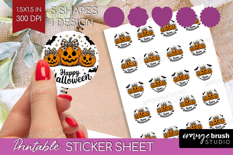 Jack-o-Lantern Halloween Round Sticker Spooky Season Sticker
