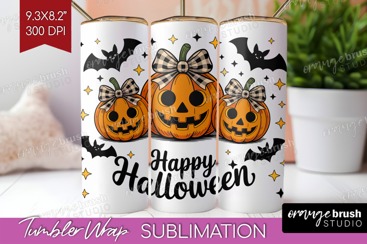 Jack-o-Lantern Halloween Tumbler Wrap Spooky Season Tumbler