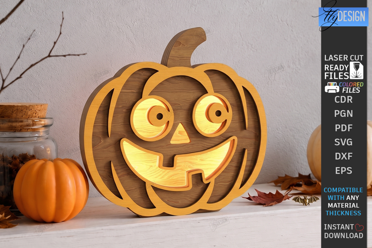Jack o Lantern Candle Holder Laser Cut | Halloween Pumpkin