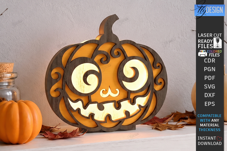Jack o Lantern Candle Holder Laser Cut | Halloween Pumpkin