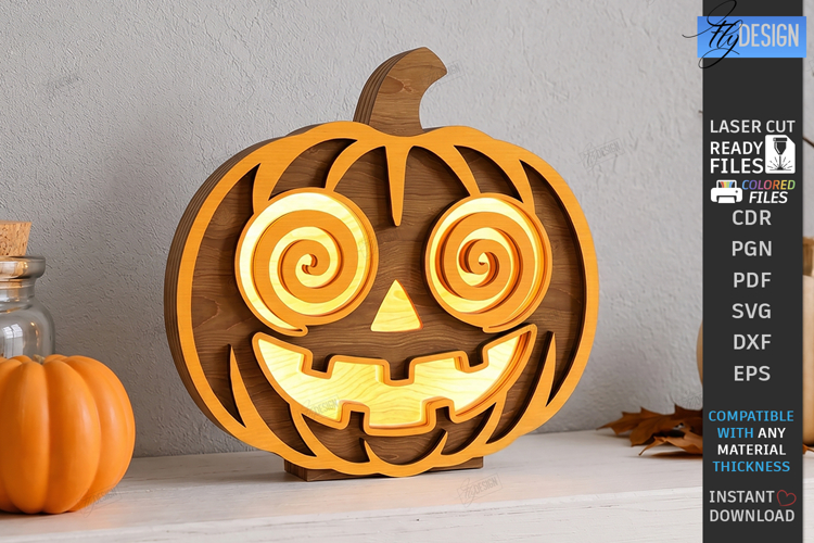 Jack o Lantern Candle Holder Laser Cut | Halloween Pumpkin