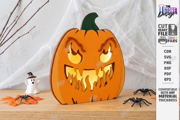 Jack O Lantern Candle Holder Laser Cut | Halloween Pumpkin