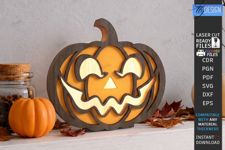 Jack o Lantern Candle Holder Laser Cut | Halloween Pumpkin
