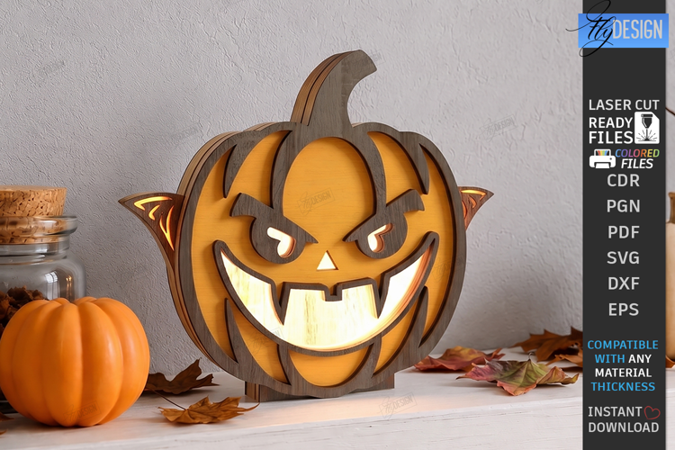 Jack o Lantern Candle Holder Laser Cut | Halloween Pumpkin