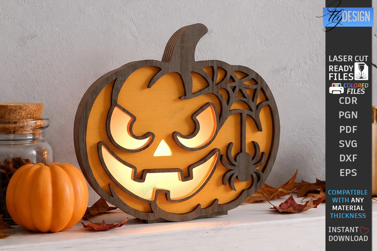Jack o Lantern Candle Holder Laser Cut | Halloween Pumpkin